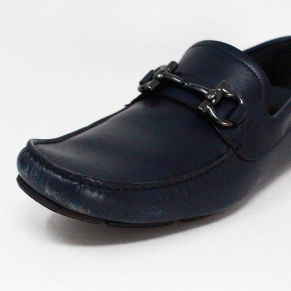 SALVATORE FERRAGAMO #40279 Blue Marin Calf Parigi 8 Loafers (US 6 EU 36) main image 6
